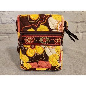 Vera Bradley Mini Hipster Crossbody Bag Handbag and Wallet Floral Brown Yellow